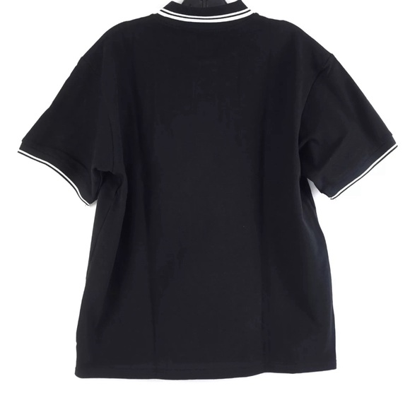 Needles Stripe Collar Embroidered Butterfly Polo In Black - Size  S/ M/L - Picture 14 of 14